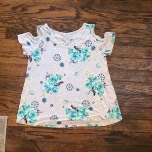 Cold shoulder top, floral, Kids 10